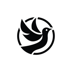 circle abstract bird logo design