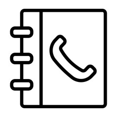 Phone Book Vector Line Icon Design