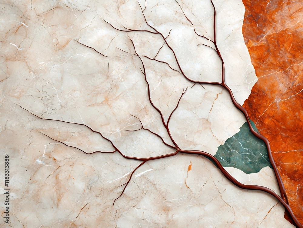 Poster mesmerizing marble like stone surface with intricate natural patterns and swirling veins showcasing 