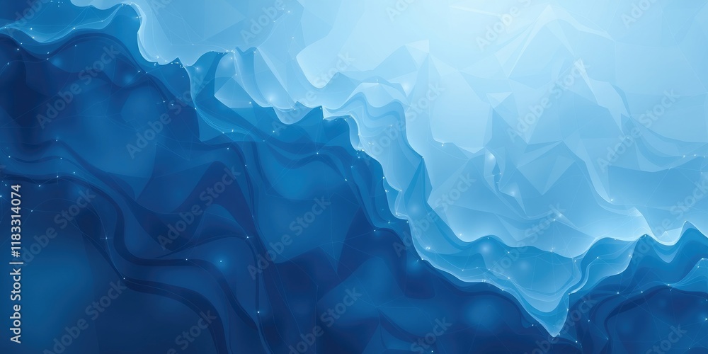 Poster abstract blue gradient wave background with subtle network connections