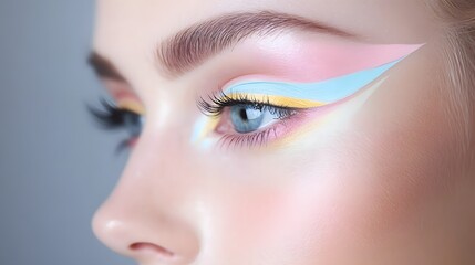 Fototapeta premium Soft pastel makeup on cheeks