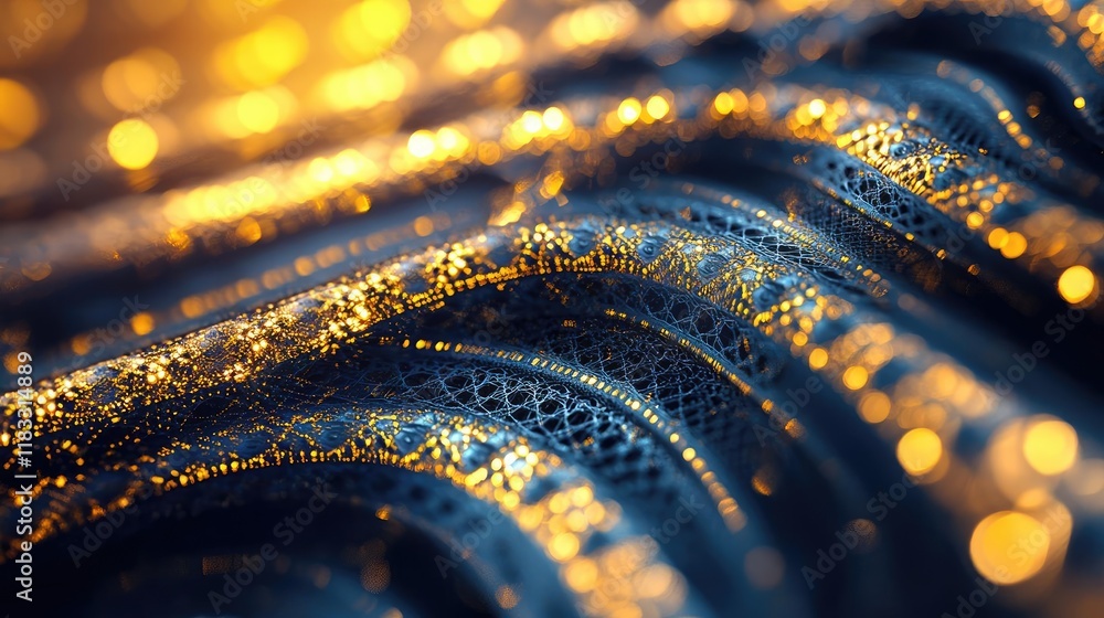 Poster layer abstract background idea. a vibrant, abstract close-up of shimmering golden waves with a textu