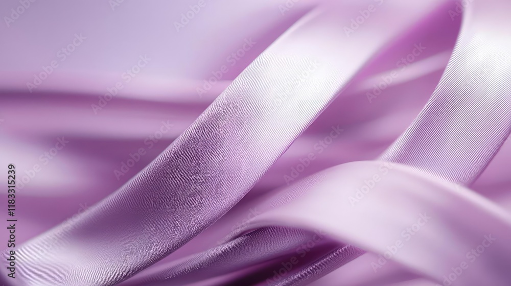 Poster layer abstract background idea. soft and elegant lavender ribbon flowing gracefully on a smooth surf