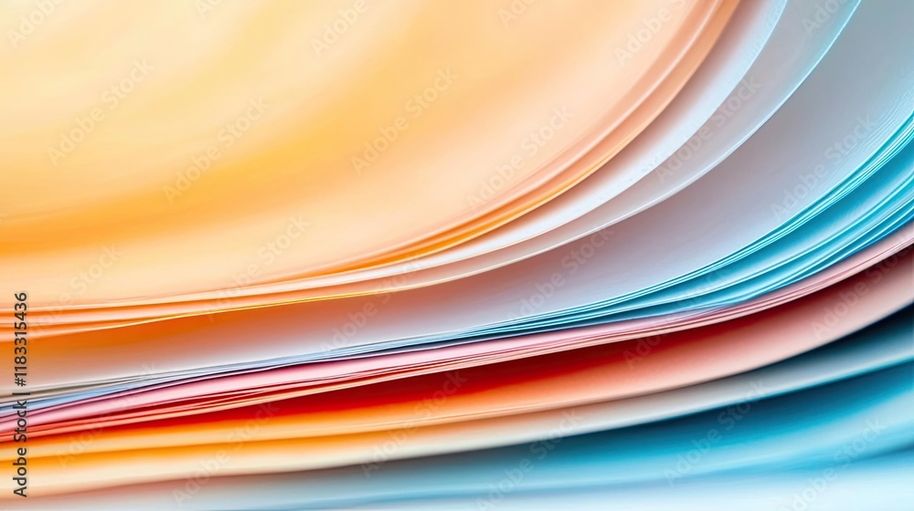 Aufkleber layer abstract background idea. colorful stack of sheets creating a vibrant visual for creative proj