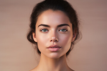 Fototapeta premium Woman with Flawless Skin and Copy Space for Personalized Message