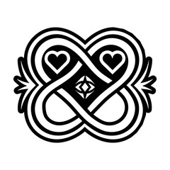 Eternal twin symbol, glyph style icon