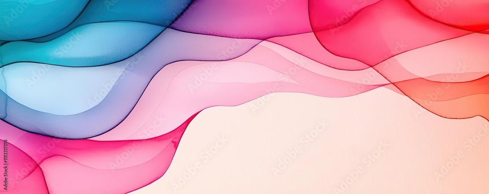 Poster watercolor abstract background concept. beautiful abstract flow of colorful waves creating a modern 