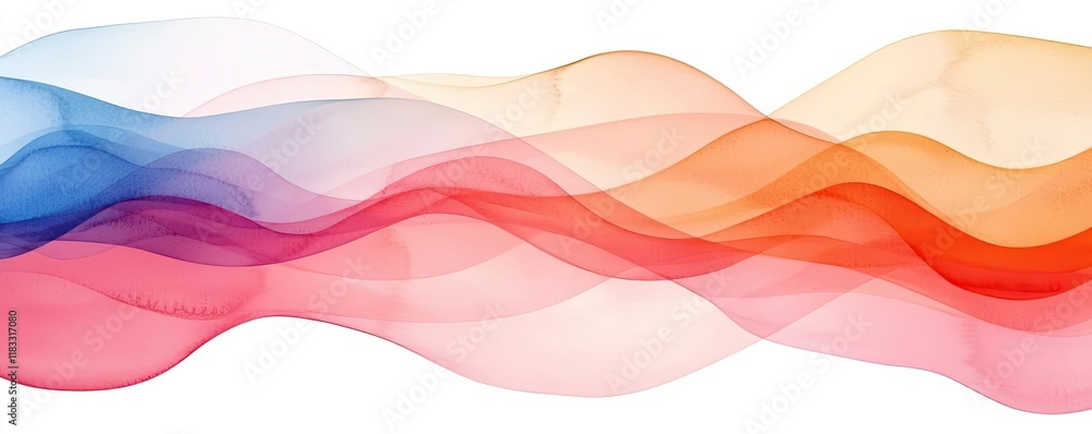 Poster watercolor abstract background concept. abstract colorful waves in soft hues creating a serene visua