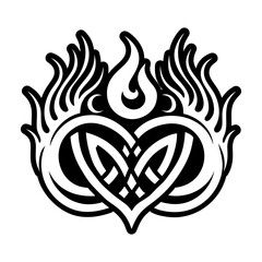 A filled style icon of twin flames symbol