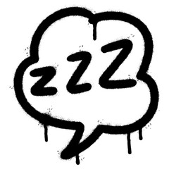 Spray Painted Graffiti Zzz sleep icon isolated on white background. vector illustration.