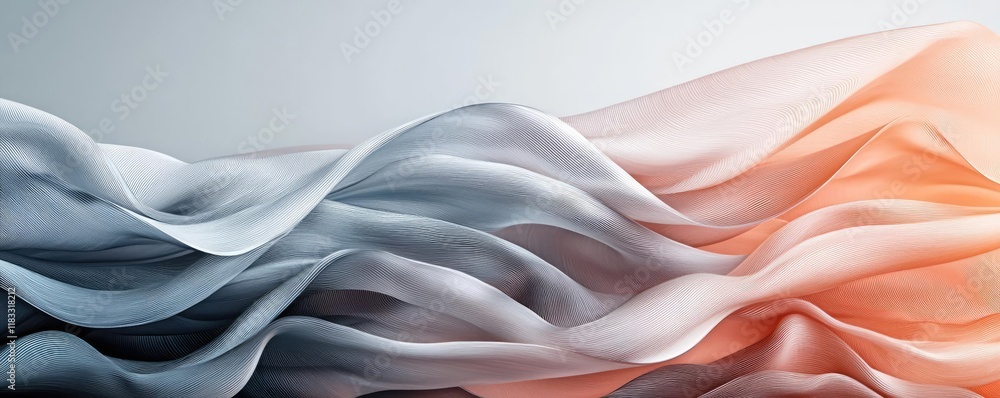 Poster watercolor abstract background concept. elegant flowing fabric waves in soft colors creating a sense