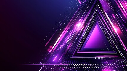 Abstract Purple Triangles Glowing Lines Sparkle Design