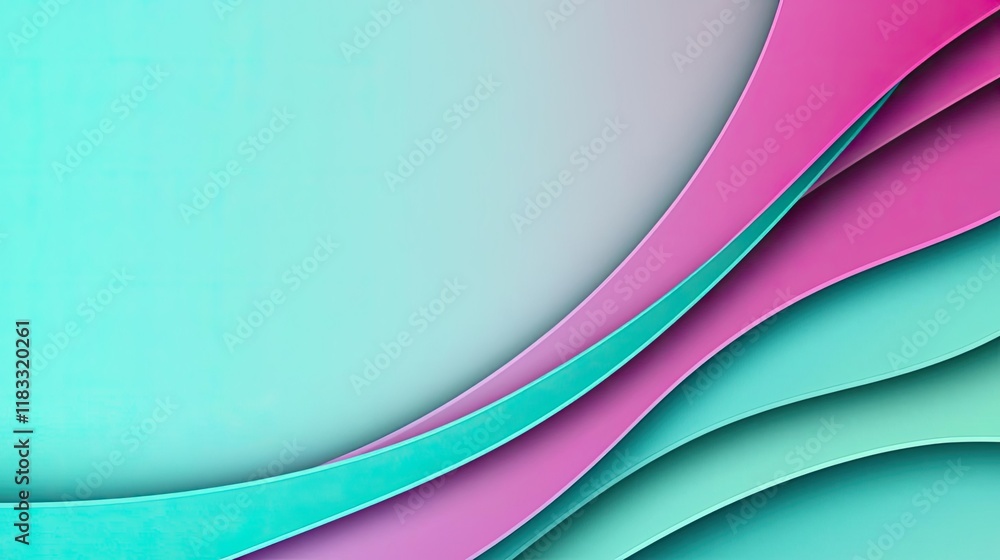 Poster layer abstract background idea. a vibrant abstract background with flowing lines in teal and pink co
