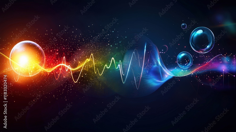 Poster illustrate the spectrum of visible light transitioning into invisible infrared waves