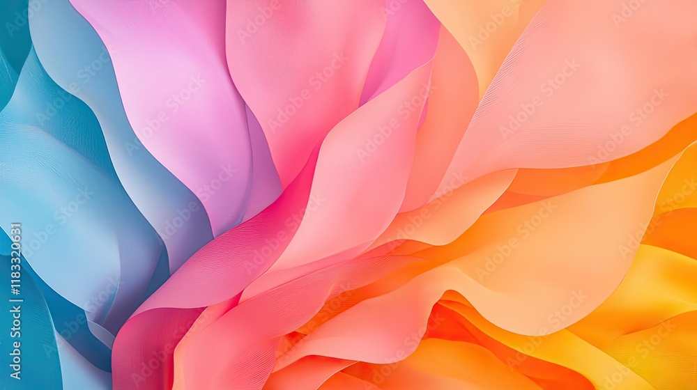 Poster layer abstract background idea. vibrant and colorful abstract wave patterns blending shades of pink,
