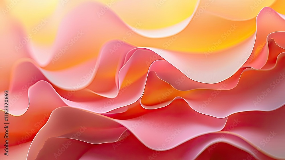 Aufkleber layer abstract background idea. soft, flowing abstract waves in warm colors create a serene, modern 