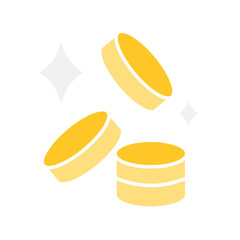 Money icon in flat color style