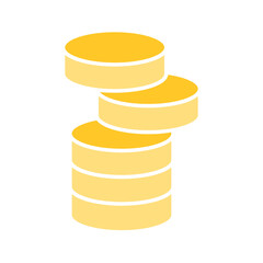 Coin icon in flat color style