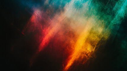 Colorful light leaks with rainbow bokeh effect