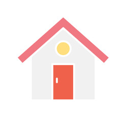 home, house icon in flat color style