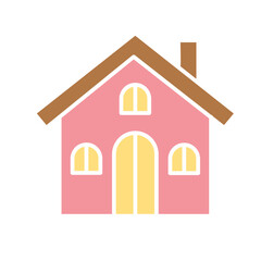 home, house icon in flat color style