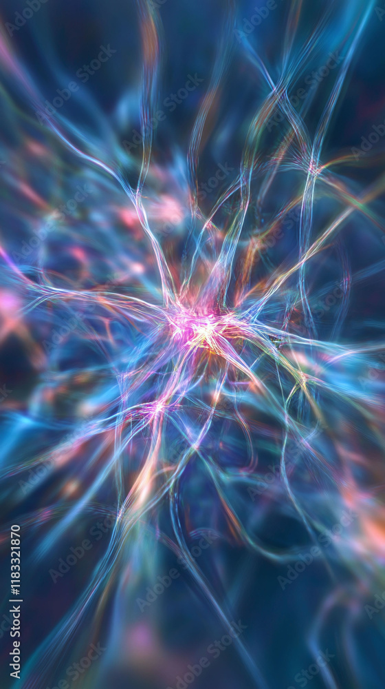 Aufkleber blurred abstract background for illustrating team collaboration and neural network themes.