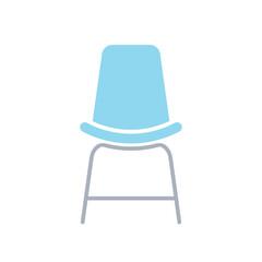 Chair icon in flat color style
