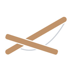 Deck chair icon in flat color style