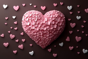 Obraz premium Happy Valentines Day Background with 3D Hearts
