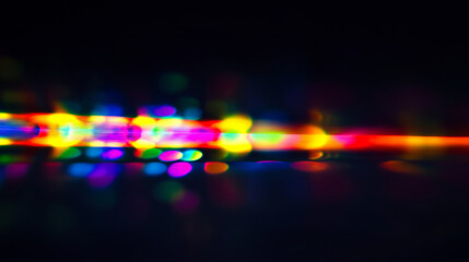 Colorful prismatic light leaks with rainbow bokeh