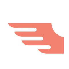 Obraz premium Wing icon in flat color style