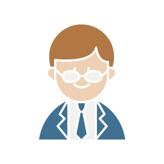 Manager icon in flat color style