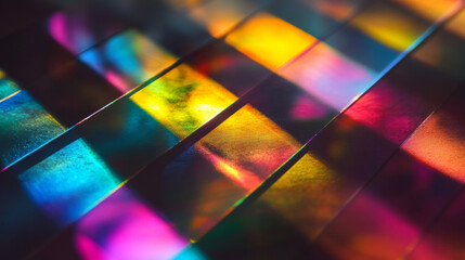 Colorful prismatic light leaks with rainbow bokeh effect
