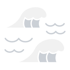 Sea icon in flat color style