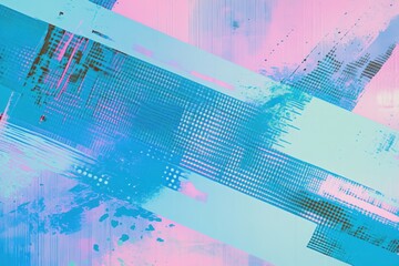 Obraz premium Abstract digital art, pastel hues, glitch effect, website banner