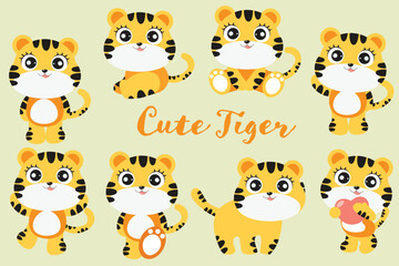 Cute Cartoon Tiger Illustration