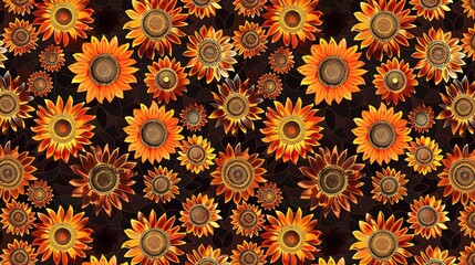 sunflower seamless pattern wallpaper
