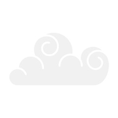 Abstract Cloud , Chinese Cloud , Curl cloud ,Decoration cloud icon in flat color style