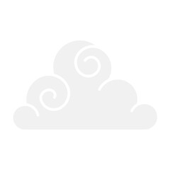 Abstract Cloud , Chinese Cloud , Curl cloud ,Decoration cloud icon in flat color style
