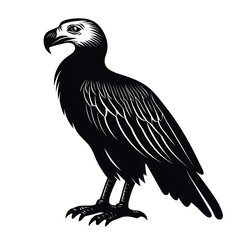 Obraz premium Detailed black and white illustration of a majestic eagle.
