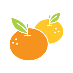 Oranges icon in flat color style