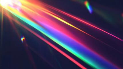 Colorful prismatic light leaks with rainbow bokeh
