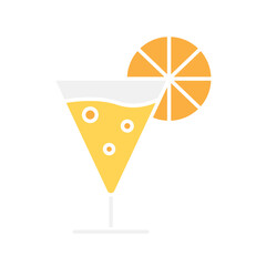 Orange Juice icon in flat color style