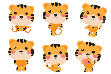 Cute Cartoon Tiger Illustration