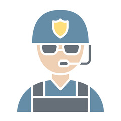 commando team icon in flat color style
