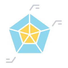 graph icon in flat color style