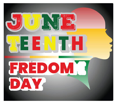 Juneteenth Freedom Day Graphic Featuring Colorful Text and Silhouette. - Powered by Adobe