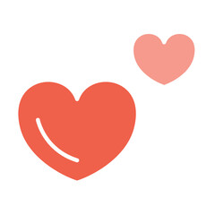 Heart icon in flat color style