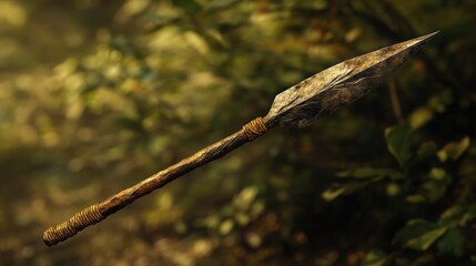 Fototapeta premium Close up of spearhead on the forest