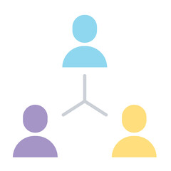 Social network icon in flat color style